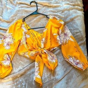 Off the shoulder floral crop top